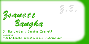 zsanett bangha business card